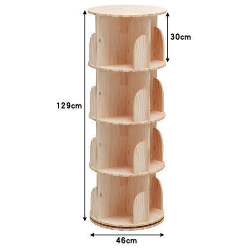 4 Tier Rotating Bookshelf, 360° Solid Wood Rotating Stackable Shelves Bookshelf Organizer for Home, Bedroom, Office - Toytexx 4 Tier Rotating Bookshelf, 360° Solid Wood Rotating Stackable Shelves Bookshelf Organizer for Home, Bedroom, Office - Toytexx